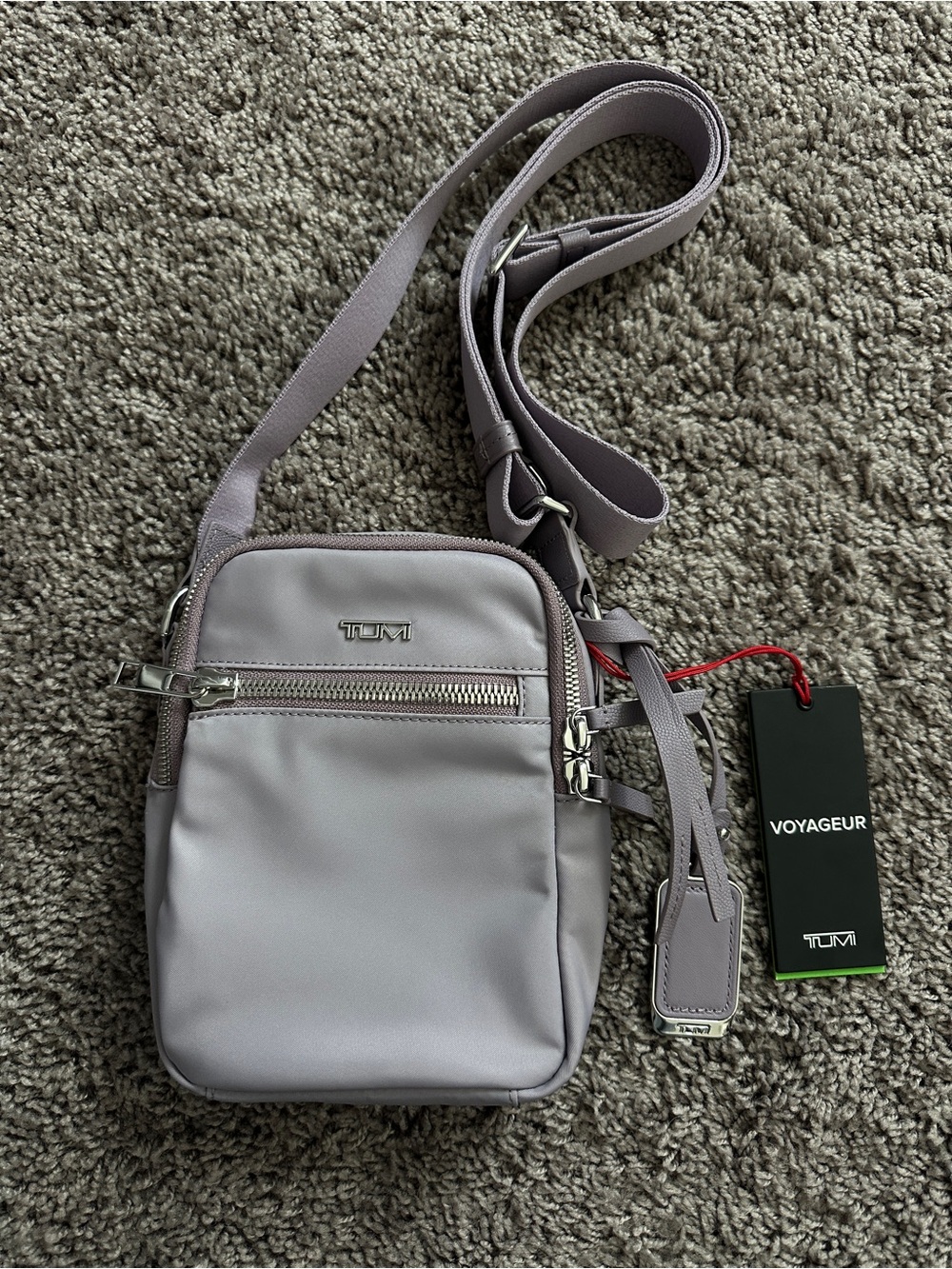 Tumi Voyageur Lilac Gray Crossbody Bag